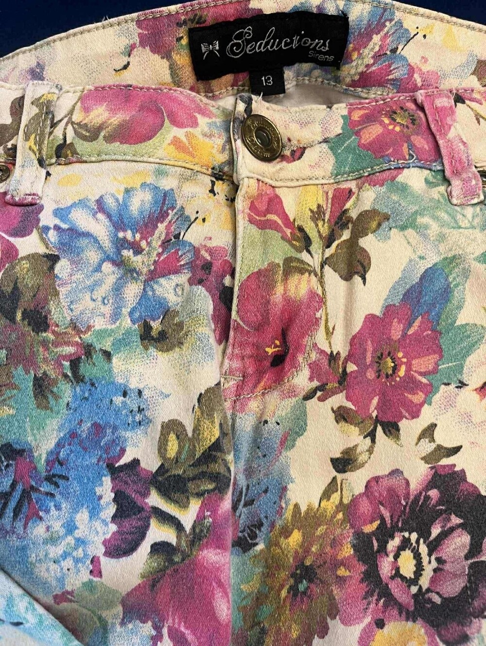 Seductions Floral Print Jeans(Sirens)- Multicolor